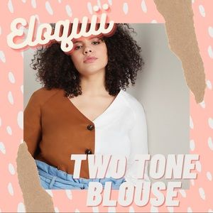 Two Tone Blouse | Eloquii